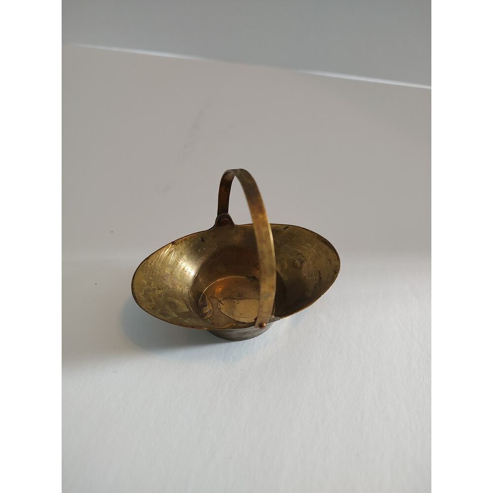 Brass basket with handle size small Made in India
